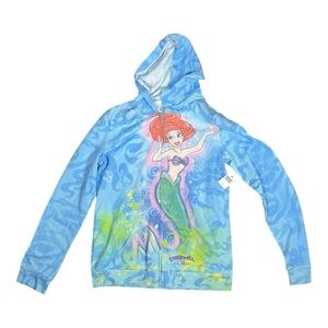 Disney Parks Little Mermaid Girls Medium Zip Hoodie Ariel NEW Under the Sea